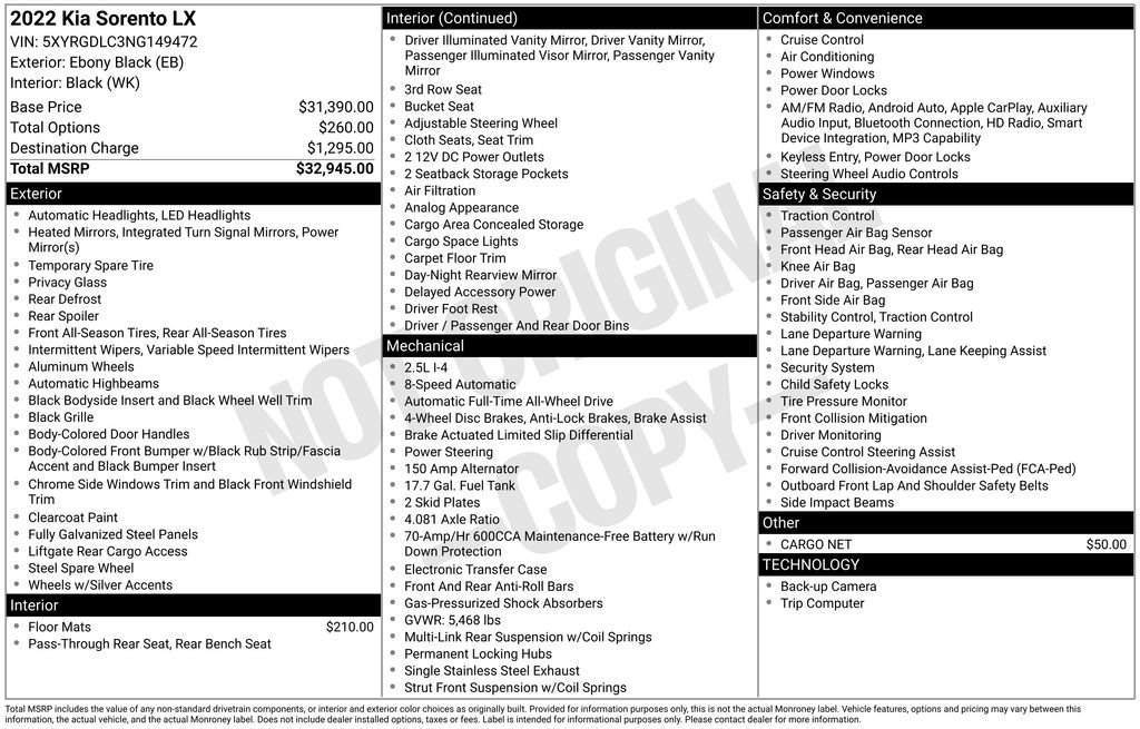 Used 2022 Kia Sorento LX image 9