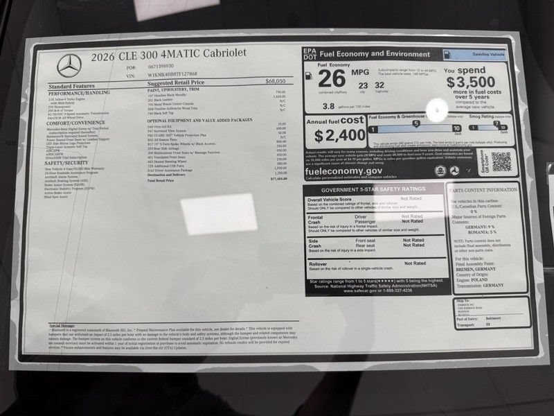 New 2026 Mercedes-Benz CLE 300 4MATIC Cabriolet image 4