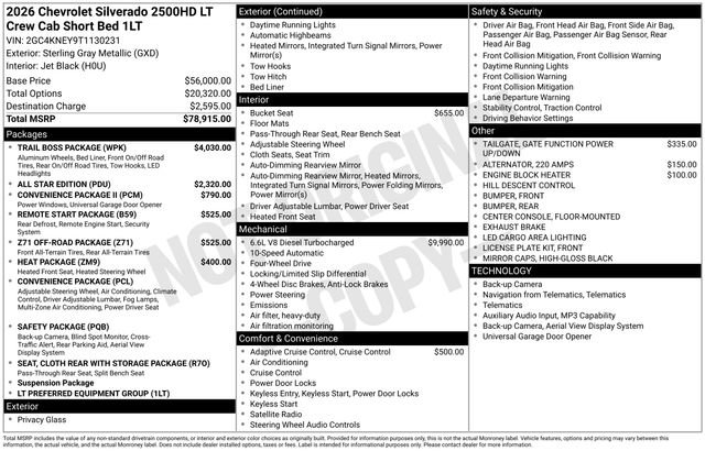 New 2026 Chevrolet Silverado 2500 LT w/ Trail Boss Package image 43