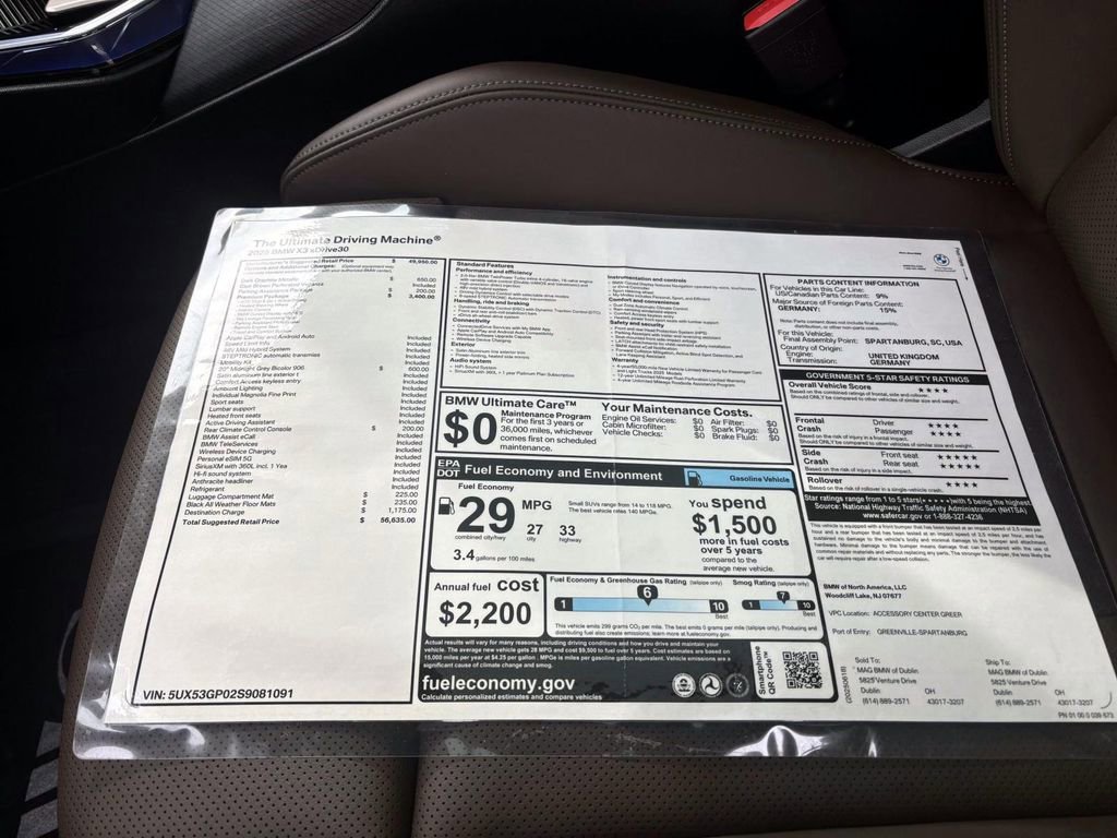 Used 2025 BMW X3 xDrive30i w/ Premium Package image 33