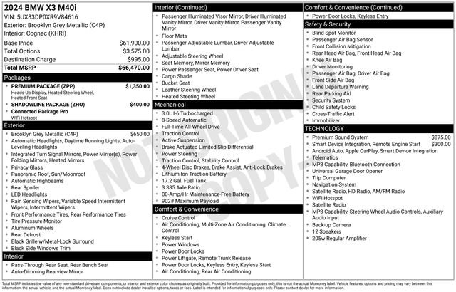 Certified 2024 BMW X3 M40i w/ Premium Package AWD/4WD image 42