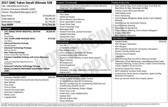 New 2027 GMC Yukon Denali Ultimate AWD/4WD image 3