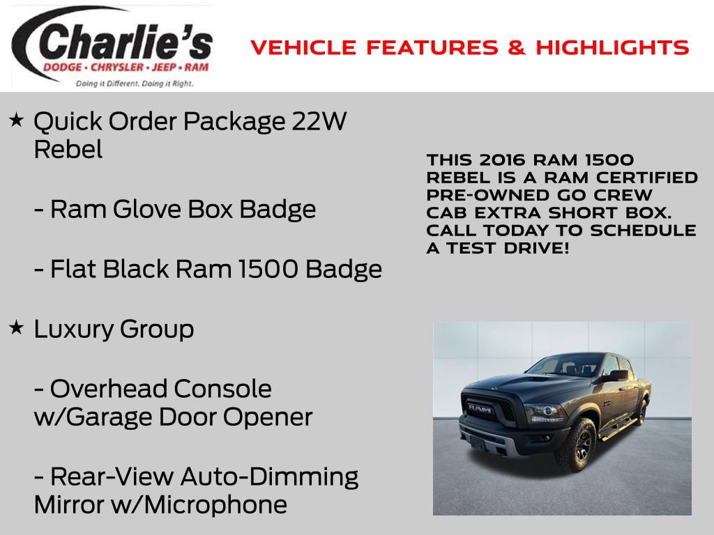 Certified 2016 RAM 1500 Rebel w/ Luxury Group image 7