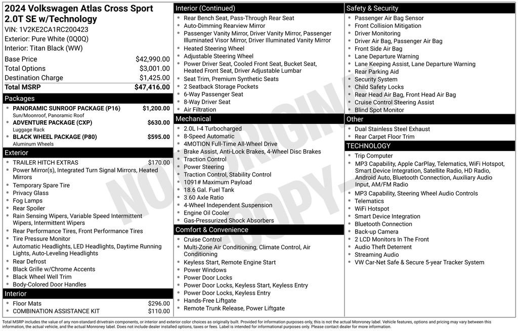 Certified 2024 Volkswagen Atlas Cross Sport SE w/ Panoramic Sunroof Package AWD/4WD image 35