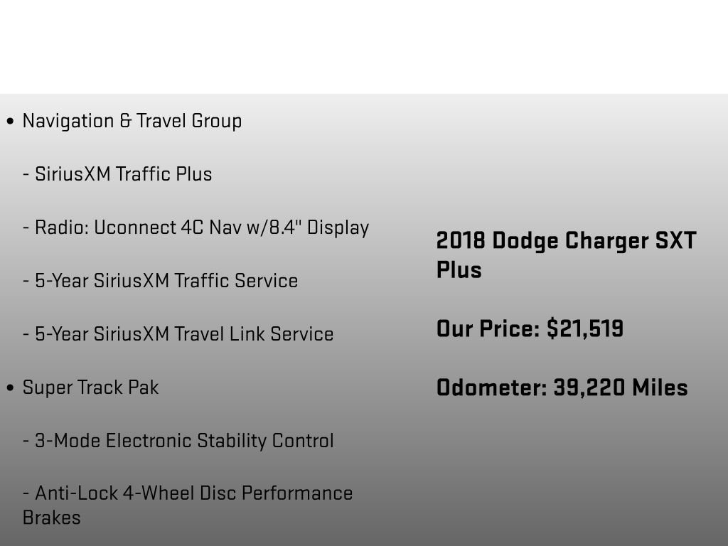 Used 2018 Dodge Charger SXT Plus w/ Quick Order Package 29J image 25