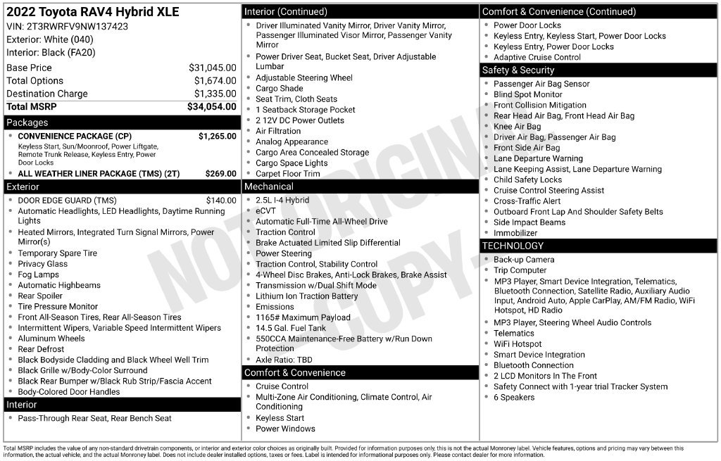 Used 2022 Toyota RAV4 XLE w/ Convenience Package AWD/4WD image 31