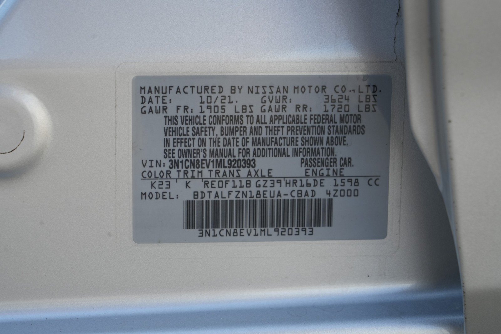 Used 2021 Nissan Versa SV FWD image 38