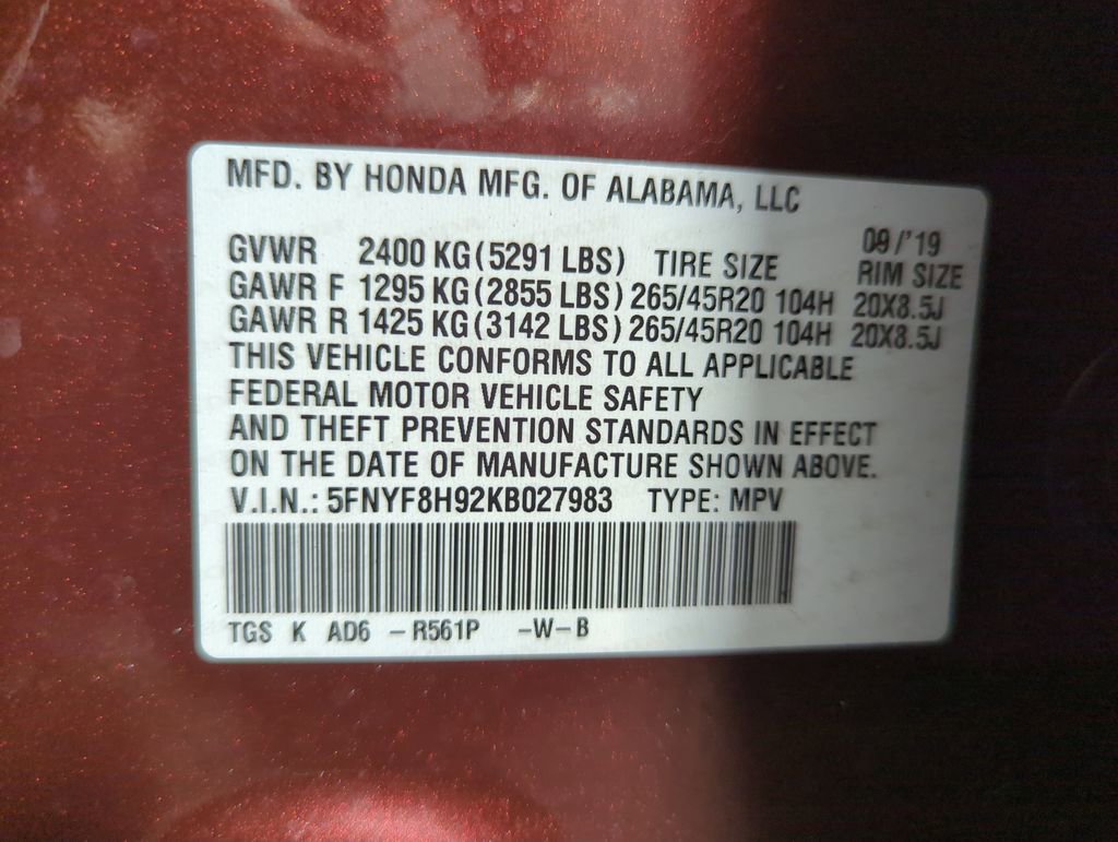 Certified 2019 Honda Passport Touring image 25