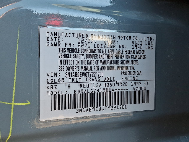 New 2026 Nissan Sentra SL w/ Floor Mat Package FWD image 9