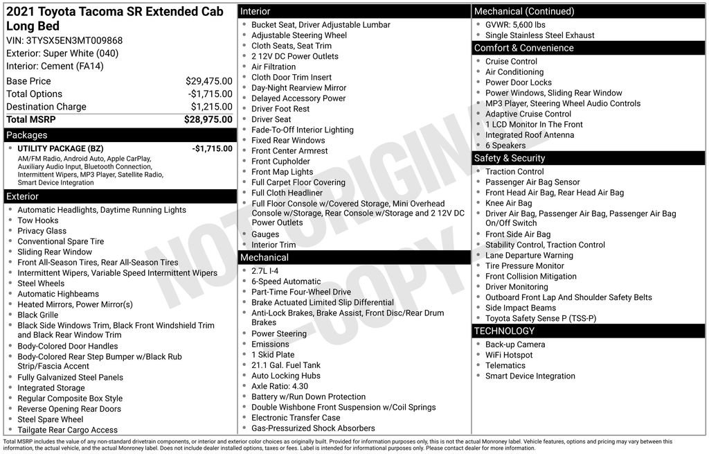 Used 2021 Toyota Tacoma SR AWD/4WD image 4