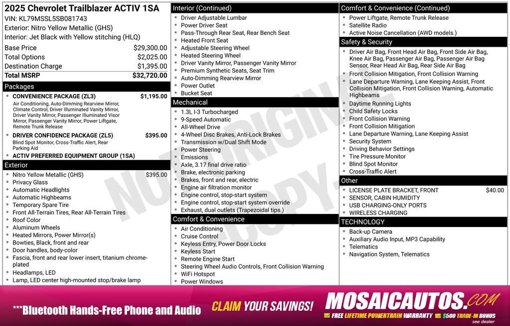 New 2025 Chevrolet TrailBlazer ACTIV w/ Convenience Package AWD/4WD image 3