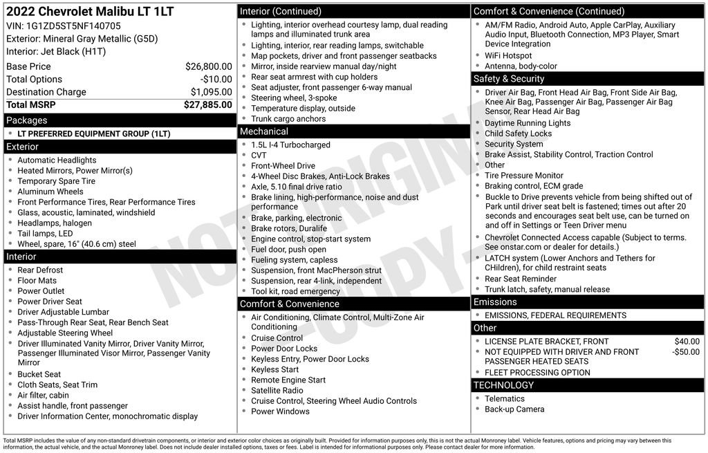 Used 2022 Chevrolet Malibu LT image 3