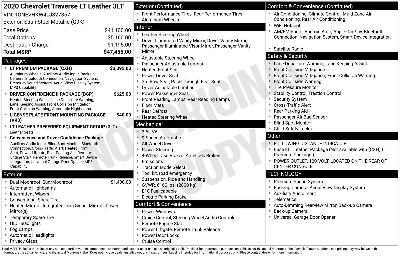 Used 2020 Chevrolet Traverse LT w/ LT Premium Package image 6
