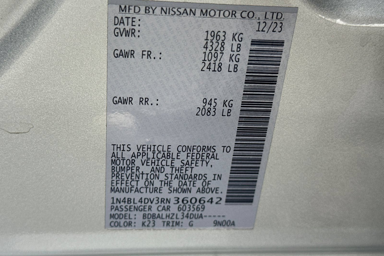 Used 2024 Nissan Altima 2.5 SV FWD image 28