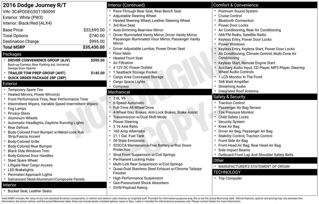 Used 2016 Dodge Journey R/T w/ Driver Convenience Group image 23