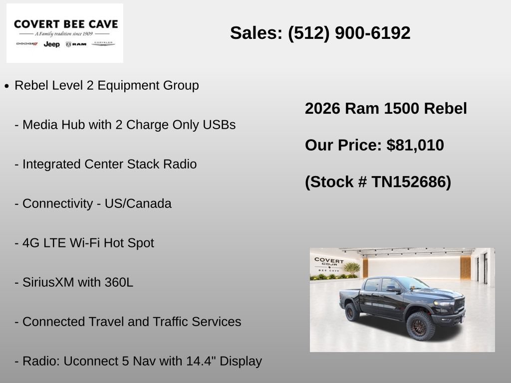 New 2026 RAM 1500 Rebel w/ Advanced Safety Group II AWD/4WD image 37