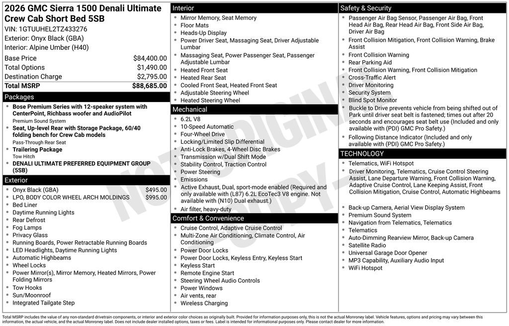New 2026 GMC Sierra 1500 Denali Ultimate AWD/4WD image 3