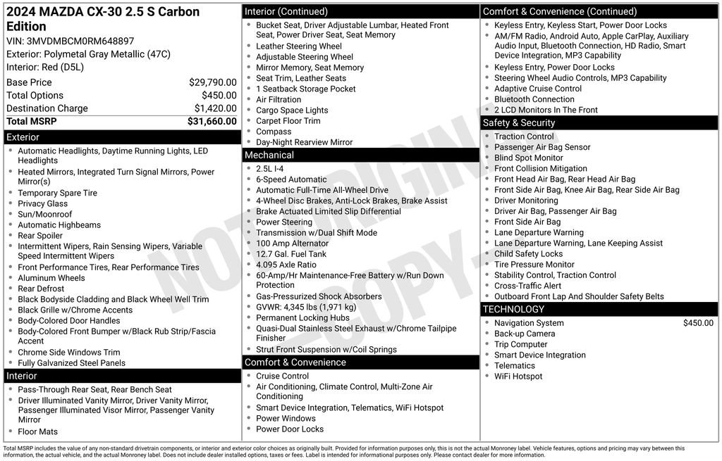 Used 2024 MAZDA CX-30 AWD 2.5 S w/ Preferred Package image 29
