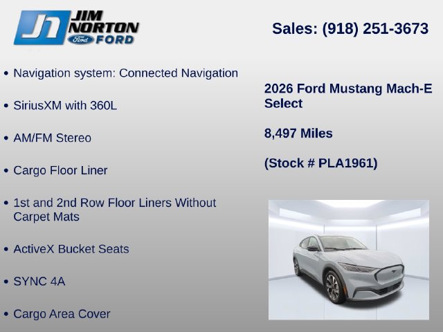 Certified 2026 Ford Mustang Mach-E Select w/ Interior Protection Package RWD image 14