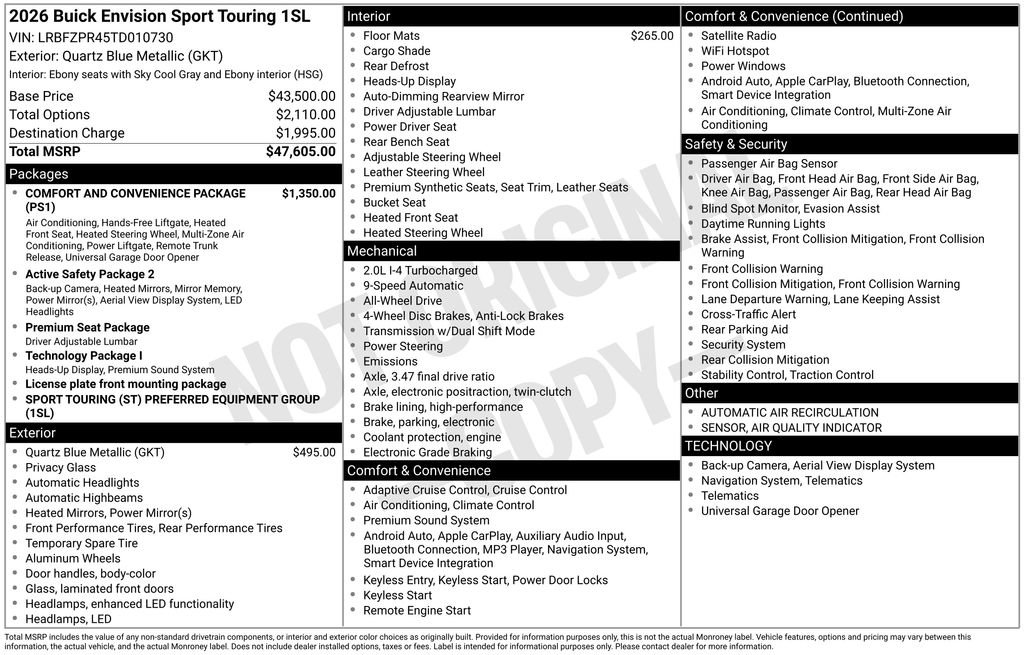 New 2026 Buick Envision Sport Touring image 2