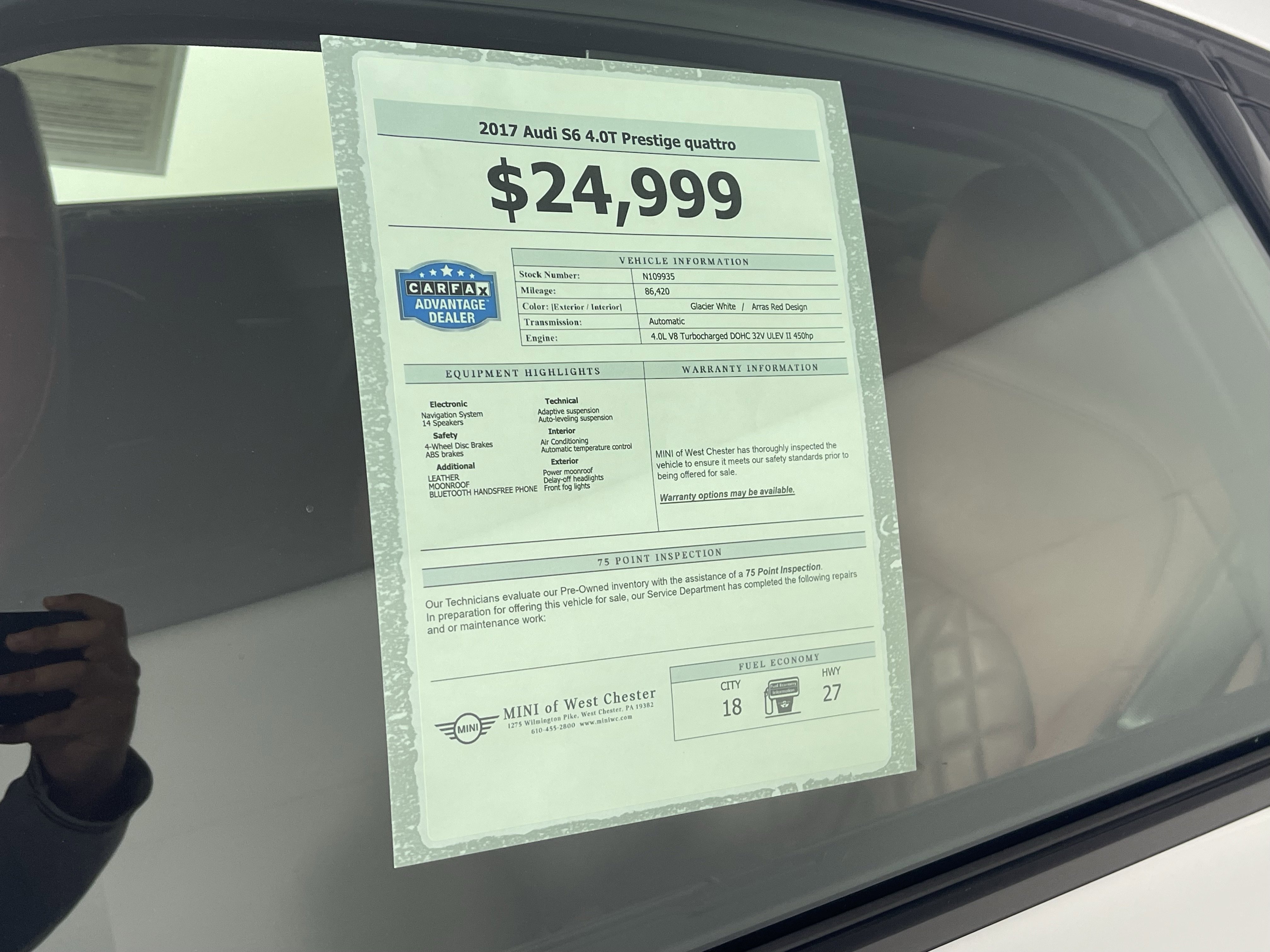 Used 2017 Audi S6 Prestige w/ S6 Sport Package image 18