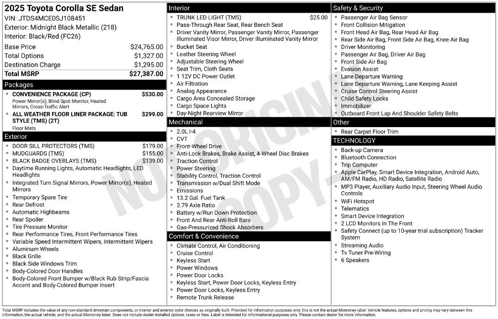 Certified 2025 Toyota Corolla SE w/ Convenience Package FWD image 33