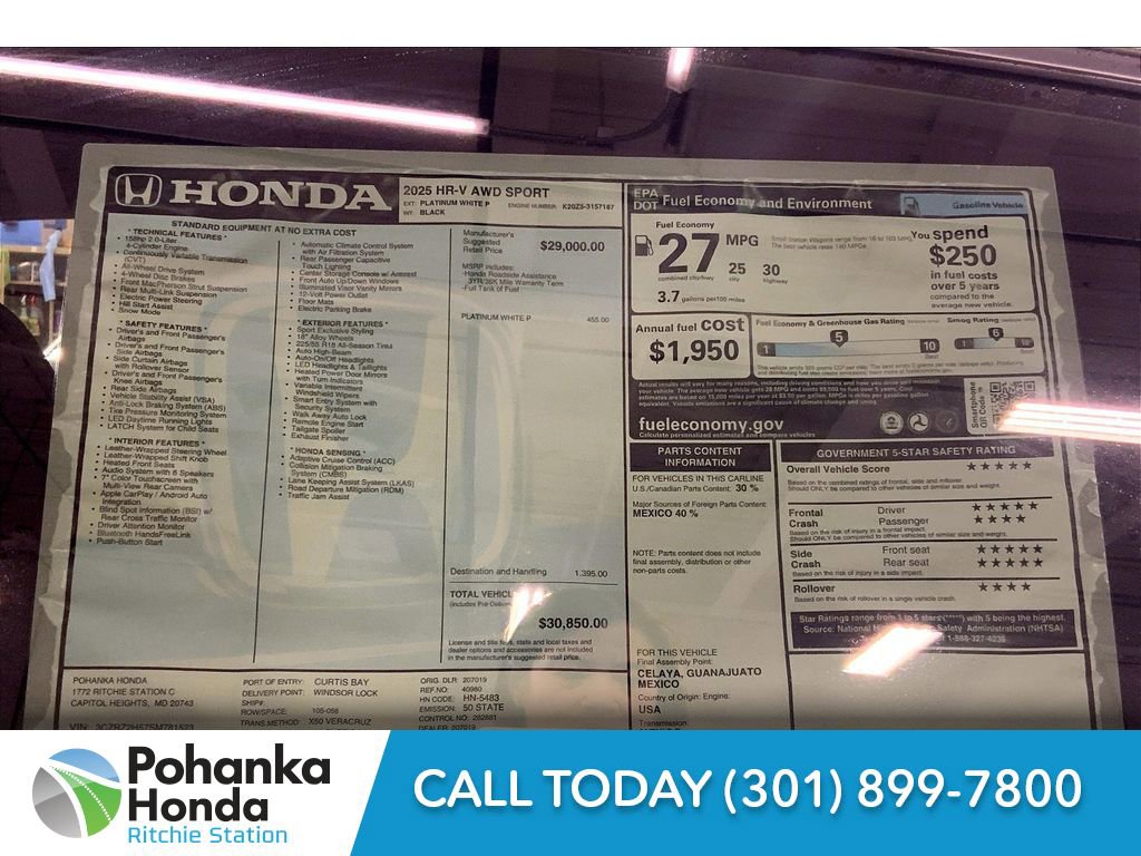 New 2025 Honda HR-V Sport image 23