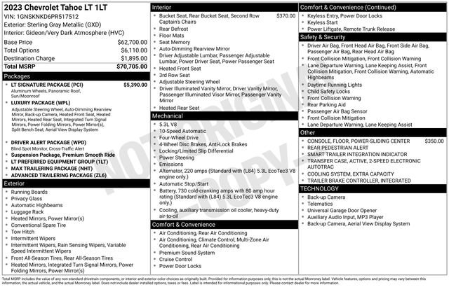 Used 2023 Chevrolet Tahoe LT w/ LT Signature Package image 38