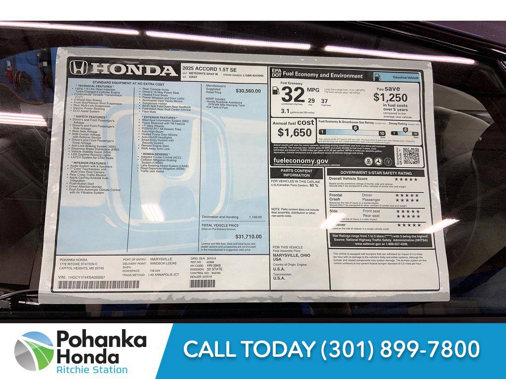 Used 2025 Honda Accord SE image 22