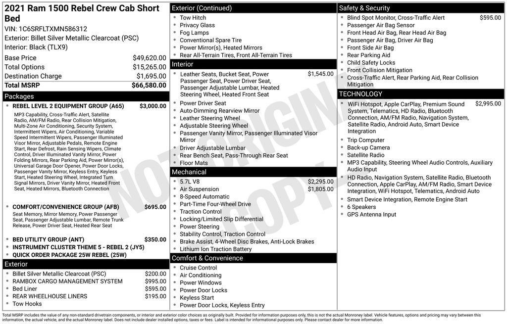 Used 2021 RAM 1500 Rebel w/ Rebel Level 2 Equipment Group AWD/4WD image 10