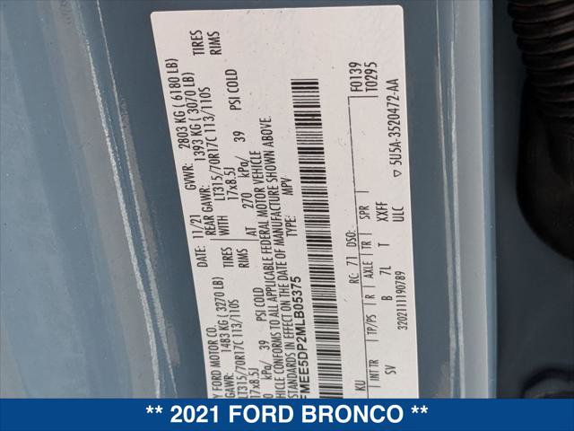Used 2021 Ford Bronco Black Diamond w/ Sasquatch Package AWD/4WD image 24