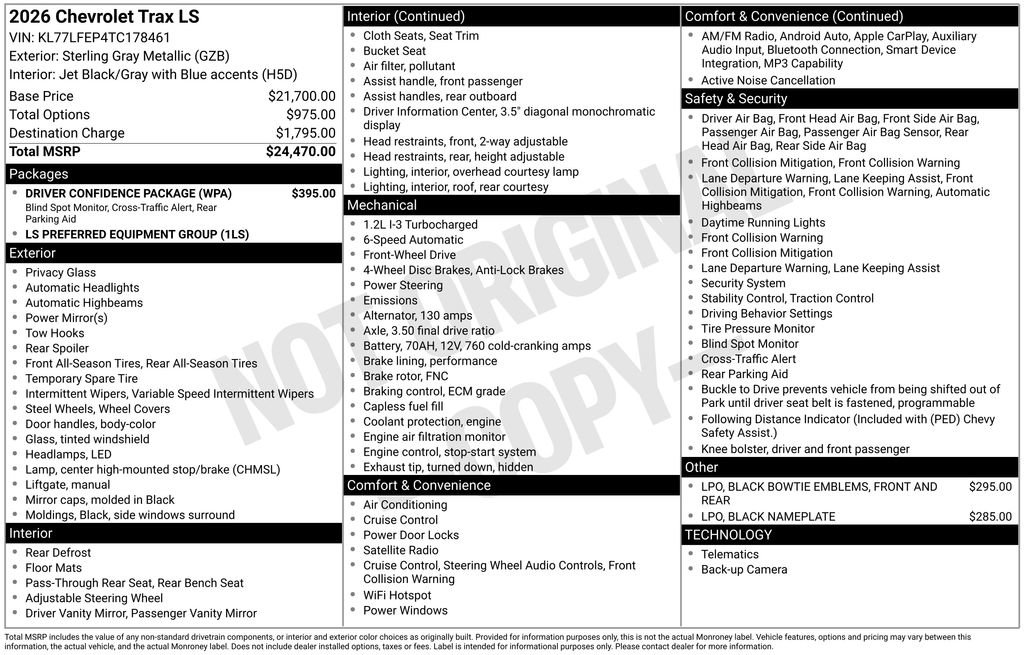 New 2026 Chevrolet Trax LS w/ Driver Confidence Package FWD image 4