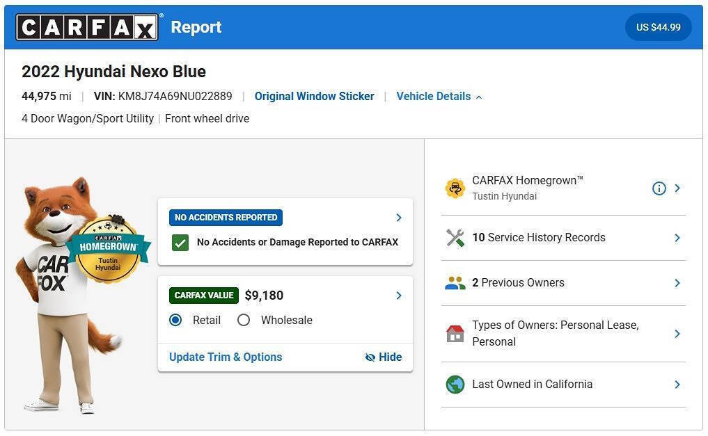 Used 2022 Hyundai Nexo Blue FWD image 2