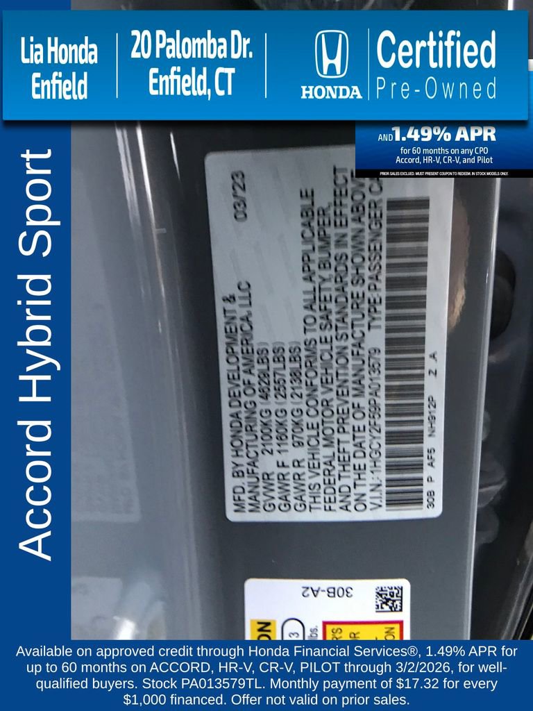 Certified 2023 Honda Accord Sport image 14
