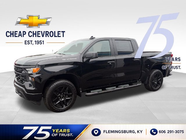 New 2026 Chevrolet Silverado 1500 Custom w/ Turbomax Blackout Package AWD/4WD 360° Tour