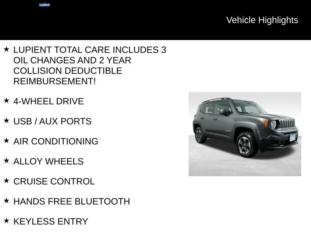 Used 2017 Jeep Renegade Sport w/ Power & Air Group AWD/4WD image 7
