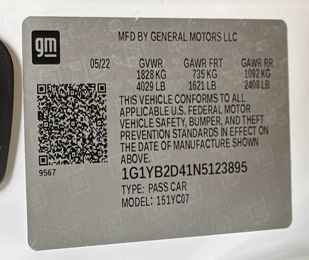 Used 2022 Chevrolet Corvette Stingray Preferred Cpe w/ Battery Protection Package RWD image 52