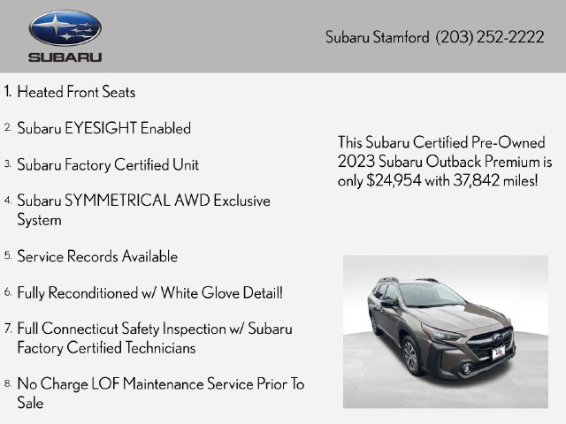 Certified 2023 Subaru Outback Premium AWD/4WD image 2