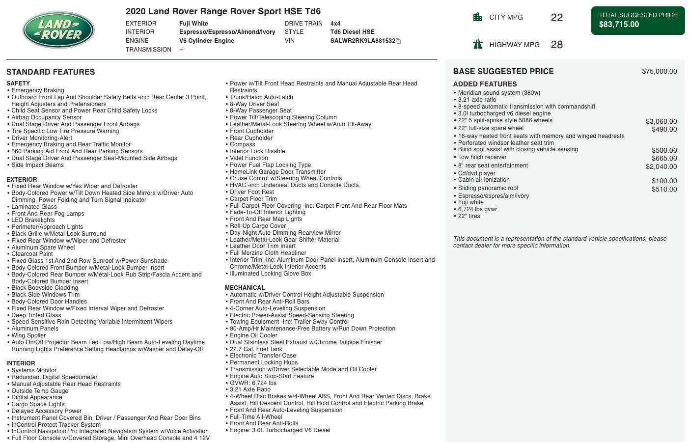 Used 2020 Land Rover Range Rover Sport HSE image 7