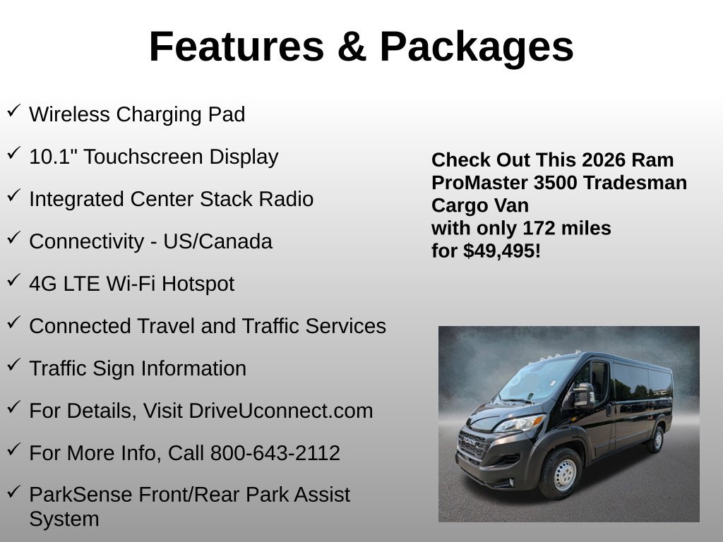 Used 2026 RAM ProMaster 3500 w/ Premium Convenience Group FWD image 18