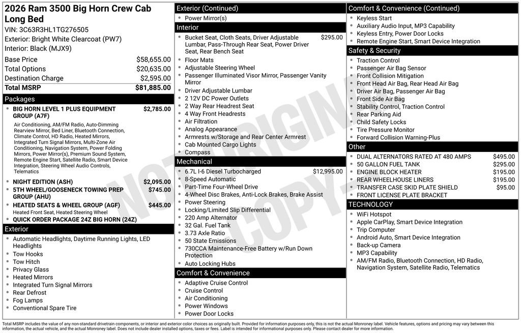 New 2026 RAM 3500 Big Horn AWD/4WD image 32