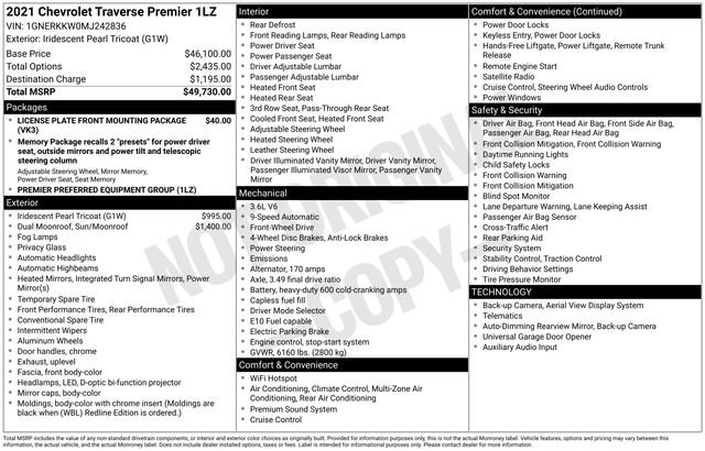 Used 2021 Chevrolet Traverse Premier image 29