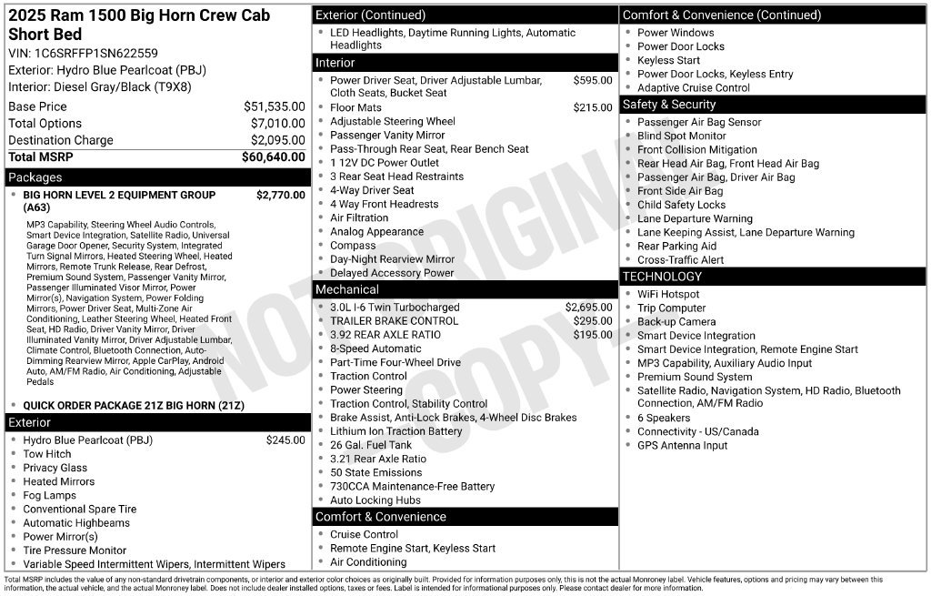 Used 2025 RAM 1500 Big Horn AWD/4WD image 1
