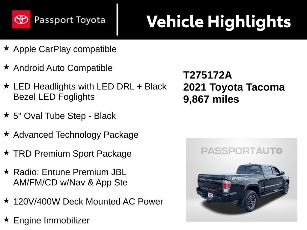 Used 2021 Toyota Tacoma TRD Sport w/ TRD Premium Sport Package AWD/4WD image 15