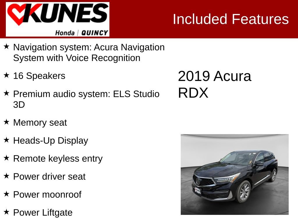 Used 2019 Acura RDX w/ Advance Package AWD/4WD image 2