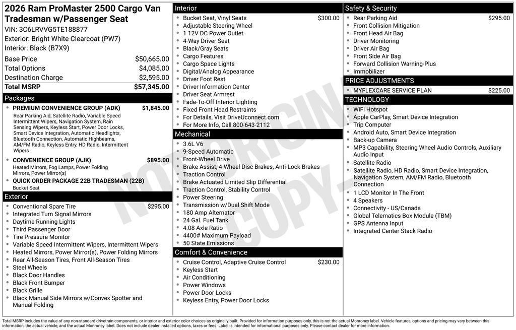 New 2026 RAM ProMaster 2500 w/ Premium Convenience Group FWD image 7