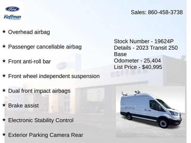 Used 2023 Ford Transit 250 148 High Roof Extended w/ Load Area Protection Package RWD image 15