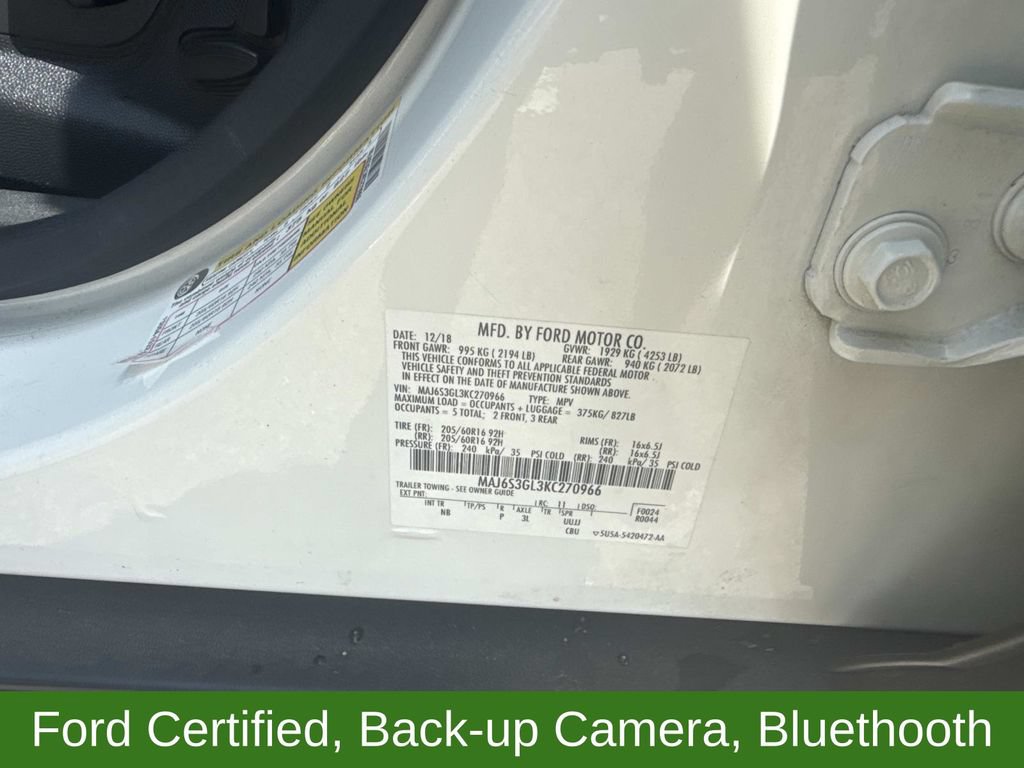 Certified 2019 Ford EcoSport SE AWD/4WD image 20