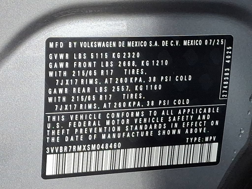 Certified 2025 Volkswagen Tiguan S AWD/4WD image 29