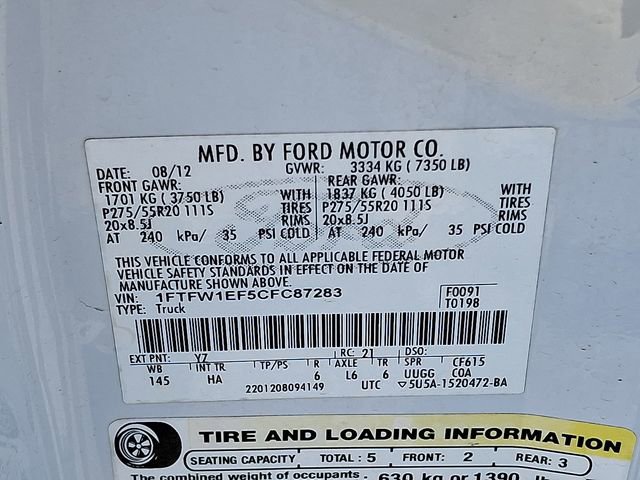 Used 2012 Ford F150 Lariat w/ Lariat Chrome Pkg image 21